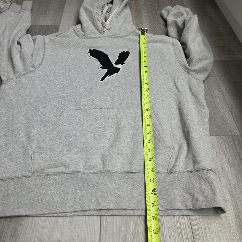 American Eagle Logo Hoodie Gray Pullover Size L 2000s American Eagle - Picture 5 of 9